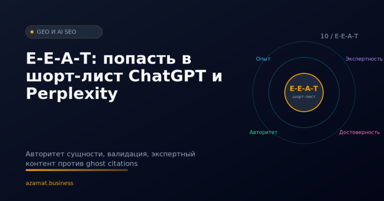 E-E-A-T сигналы для попадания в шорт-лист ChatGPT и Perplexity